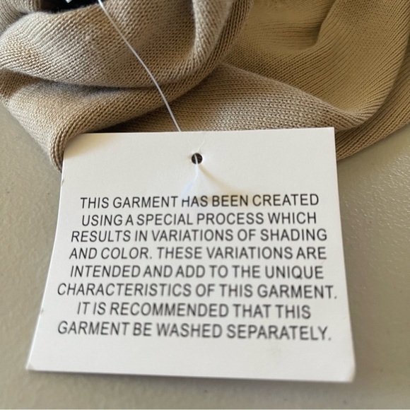 NWT Belle by Kim Gravel Cardigan Sz small Rayon Dip Dye Open cardigan tan gray - Picture 4 of 9